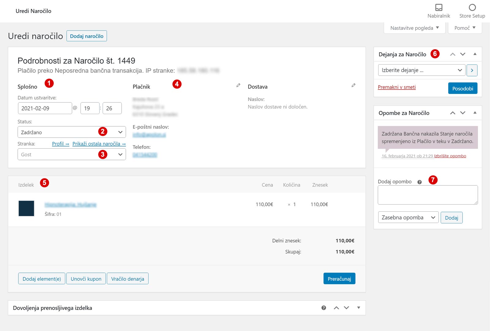 Obdelava naročila v spletni trgovini WooCommerce