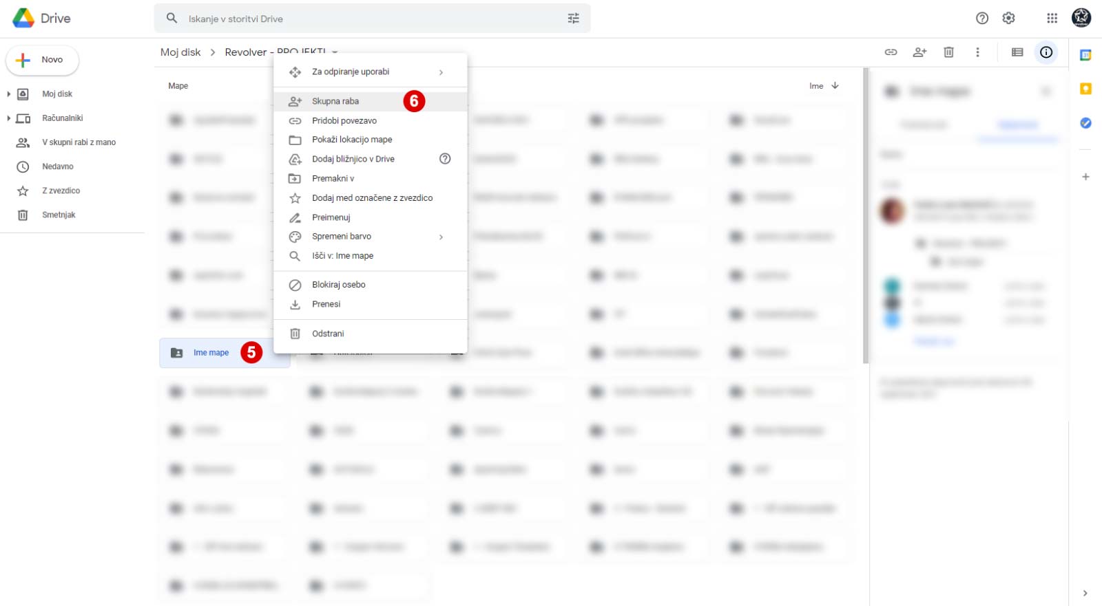 Kako dodati mapo v skupno rabo na Google Drive