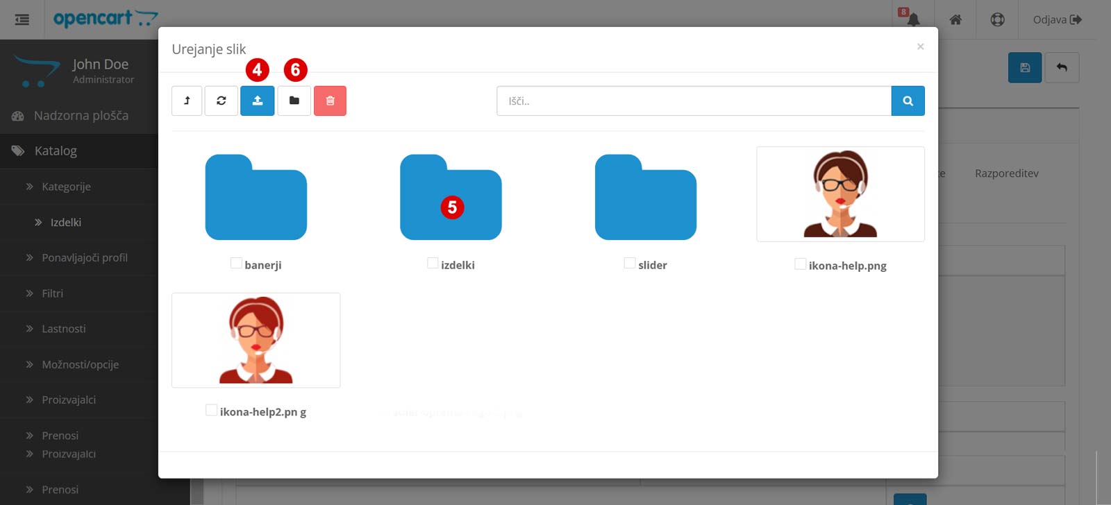 Urejanje slik v trgovini OpenCart